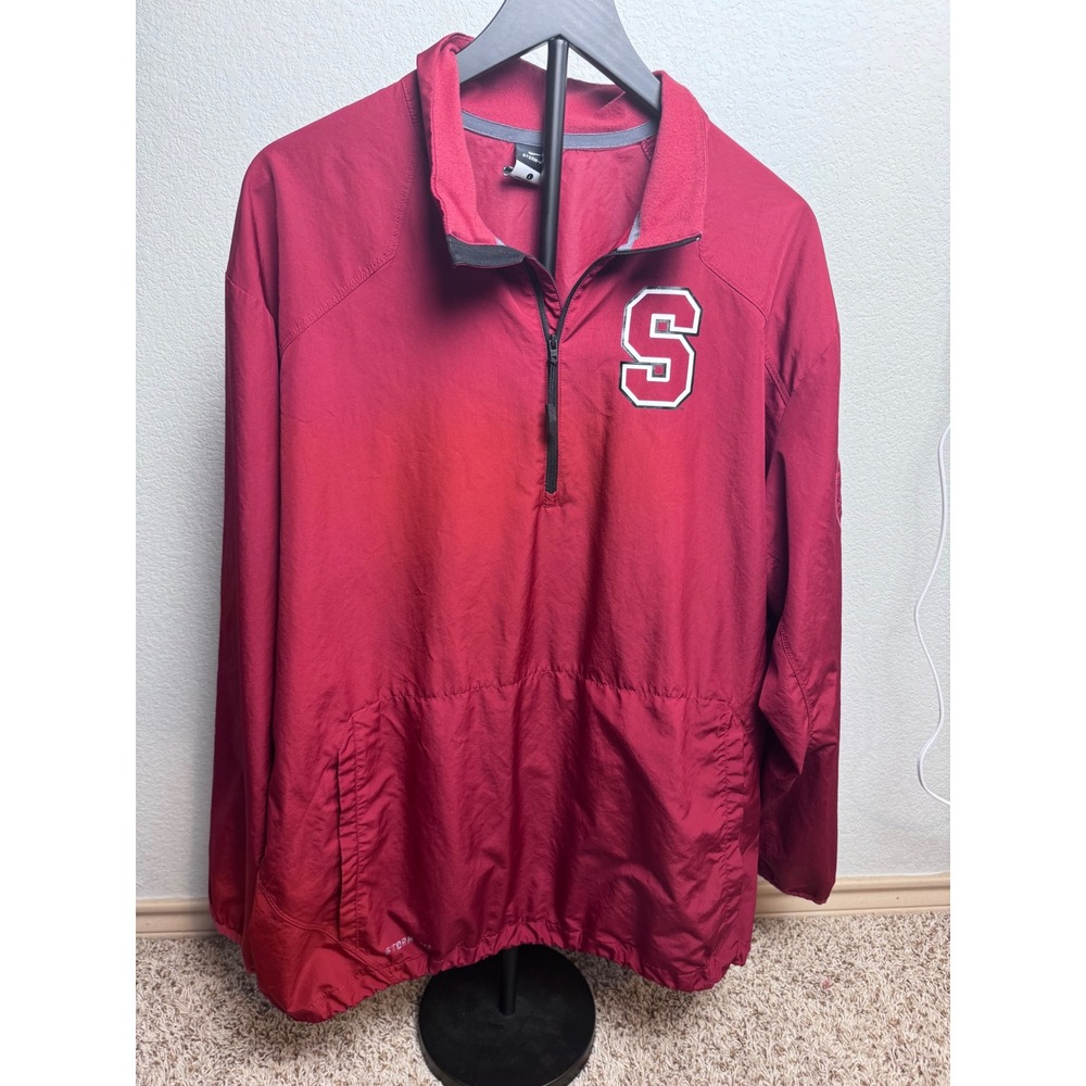 Nike Storm-FIT Stanford Cardinal Quarter Zip Windbreaker Red Mens Large Pullover